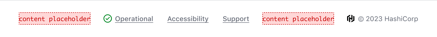 Example of where additional content can go in the App Footer